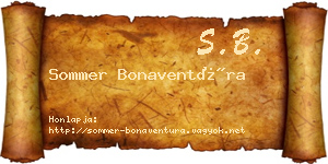 Sommer Bonaventúra névjegykártya